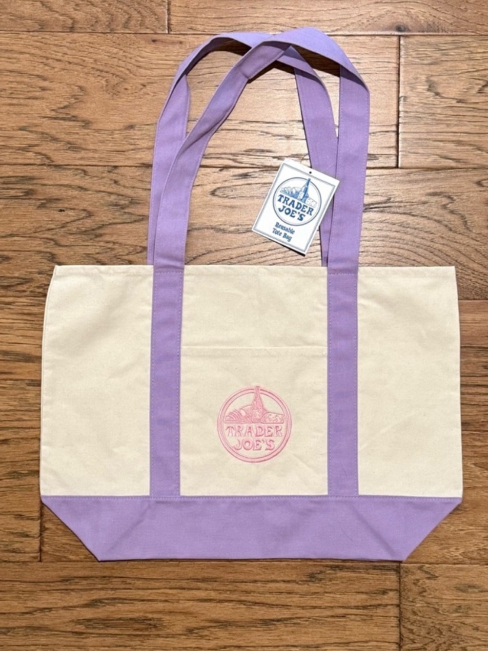 NWT Trader Joe’s - Large Canvas Tote Bag (Lavender)